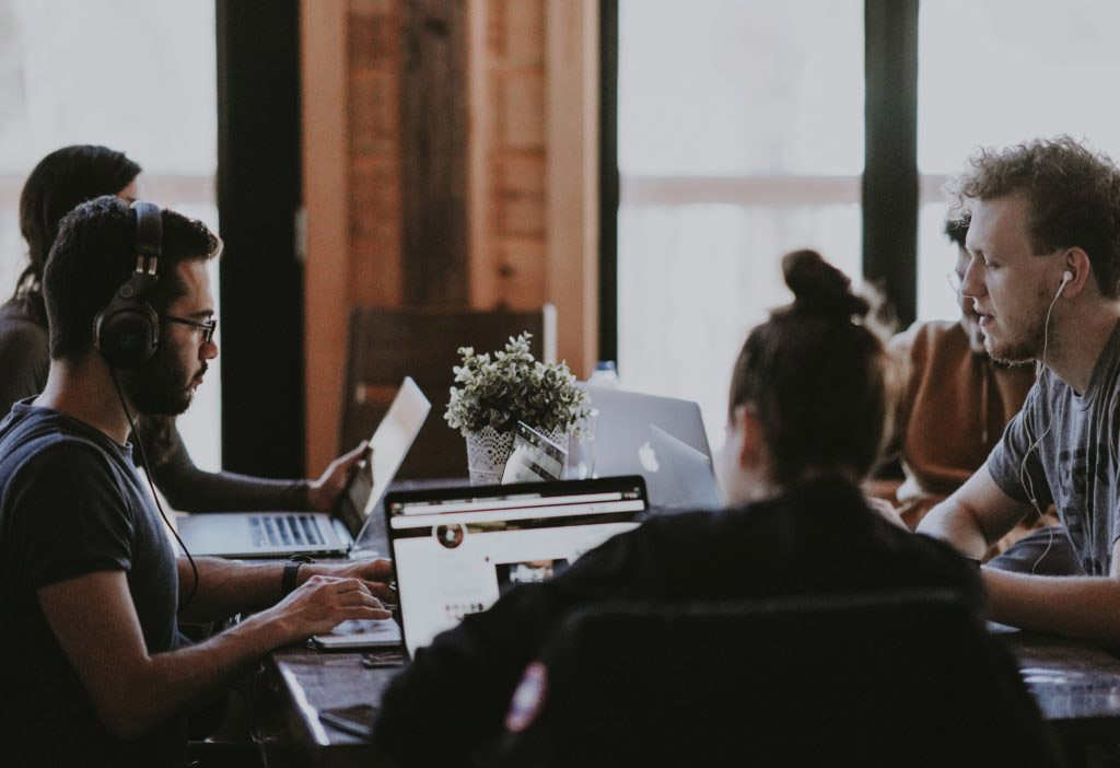 employees working together in office